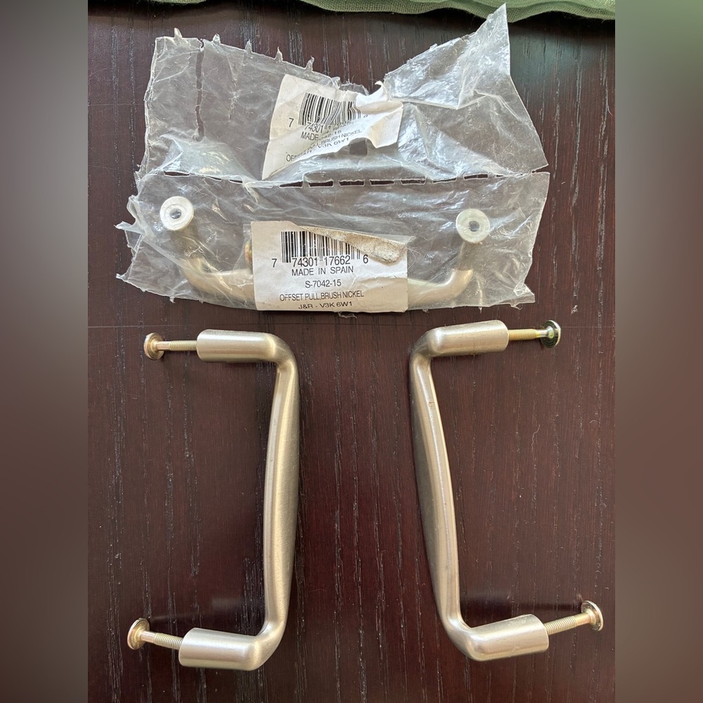 offset pull push handles - brushed nickel
